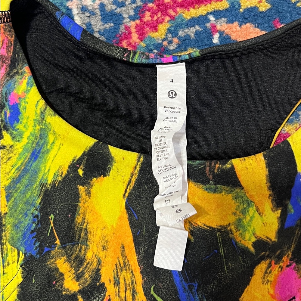 Lululemon Wunder Train racerback tank top size 4 Multicolor sports bra - Picture 4 of 7